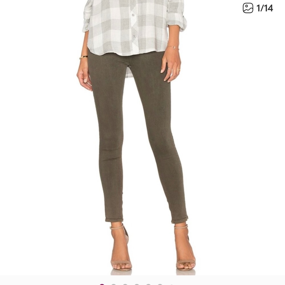 Hudson Jeans. Nico Midrise Super Skinny in Trooper Green